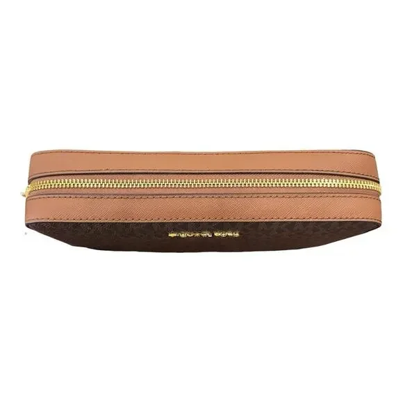 Michael Kors Jet Set Large Logo Crossbody Bag Brown MK Chain Strap - Picture 7 of 14